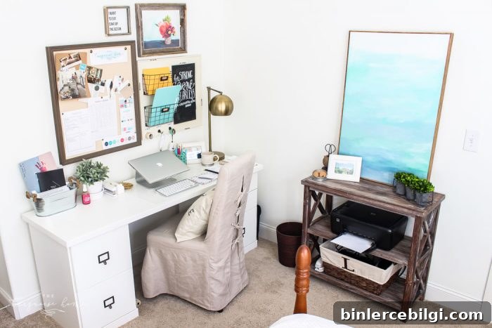 organized office after decluttering