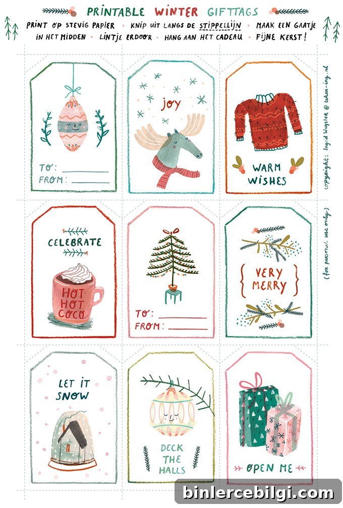 Free download winter gift tags!