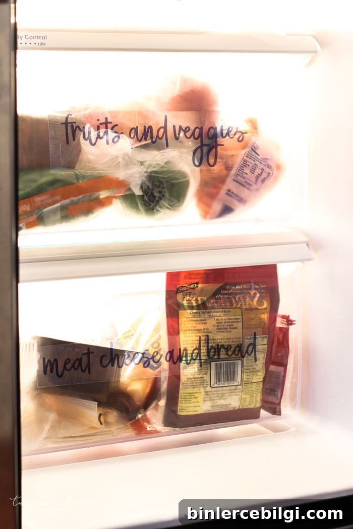 Labeled refrigerator drawers