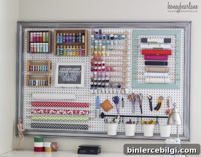 Amazing Organized Craft Pegboard by Honeybear Lane
