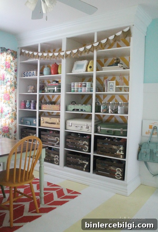 A Happy and Colorful Craft Room from Lolly Jane