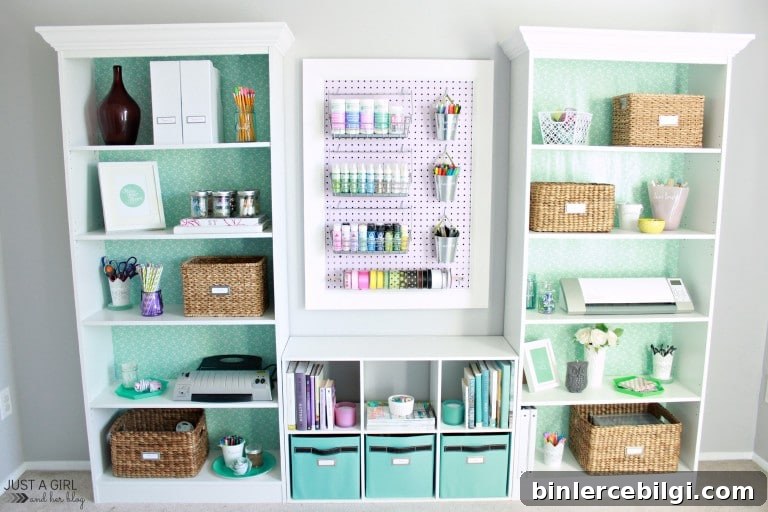 Organized Craft Space from Just A Girl And Her Blog