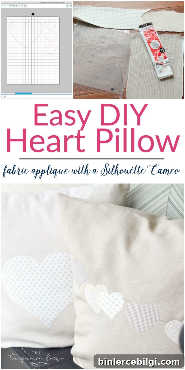 Such a CUTE and easy DIY pillow project! | Fabric Appliqué with a Silhouette Cameo