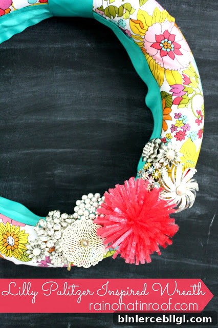 Lilly Pulitzer Inspired Fabric Wreath