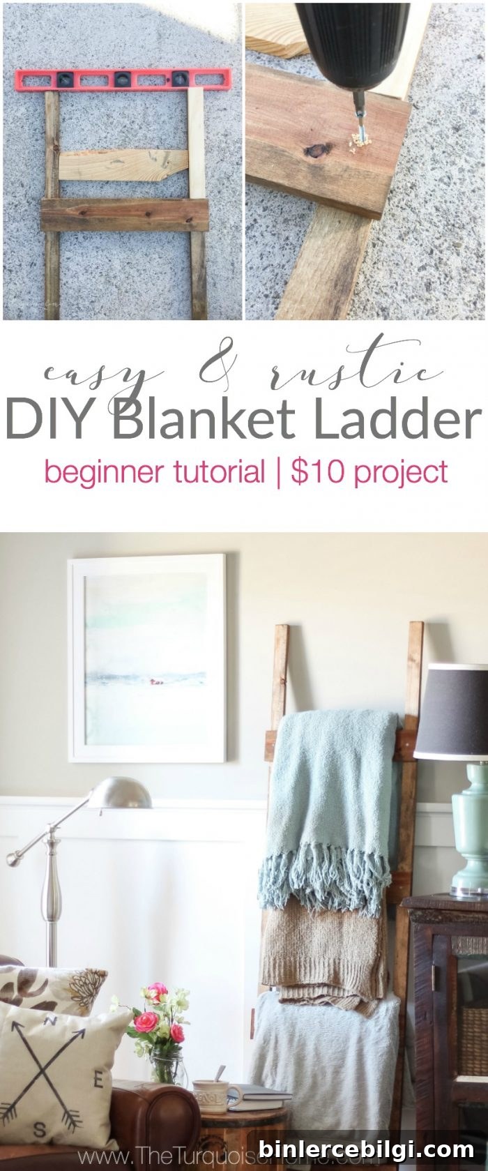 DIY Blanket Ladder Decor