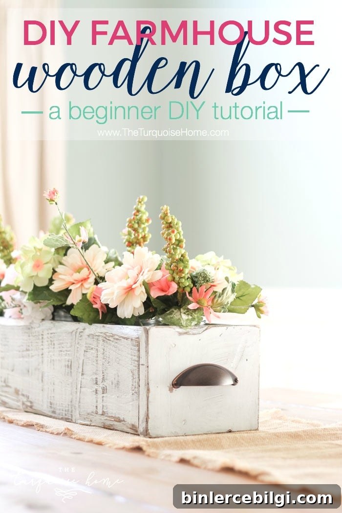 I'm in love!! I'm going to make this project ASAP! DIY Farmhouse Wooden Box Centerpiece | Kreg Jig | Woodworking | Rustic Home Decor | Farmhouse Decor