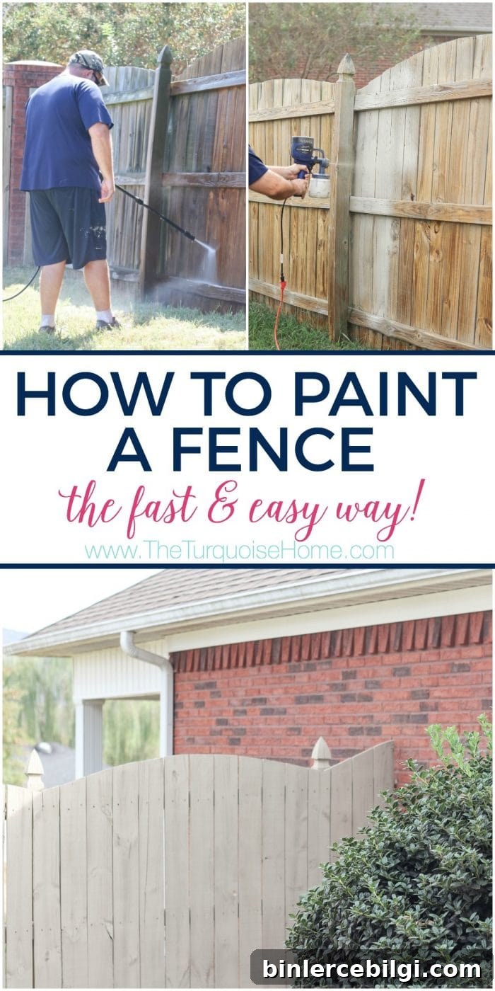 How to Paint a Wood Fence Quickly: Step-by-Step Guide 2 This inexpensive paint sprayer is awesome!! How to Paint a Wood Fence the Easiest and Fastest Way! Take a minute to CLICK the link and access hundreds of other tutorials, tips and ideas for DIY home projects. This site is a MUST for any DIYer.