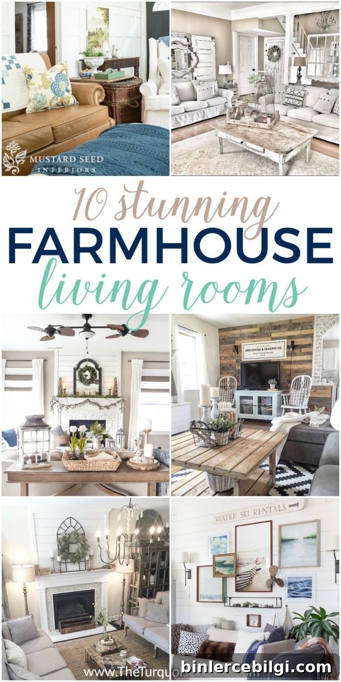 10 Farmhouse Living Room Ideas to Inspire Your Space 2 Number 3 is just gorgeous!!! 10 Stunning Living Rooms with Farmhouse Decor