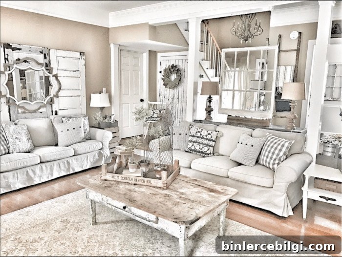 10 Farmhouse Living Room Ideas to Inspire Your Space 11 A Gorgeous, Layered Farmhouse Living Room from Bless This Nest | 10 Stunning Farmhouse Living Rooms
