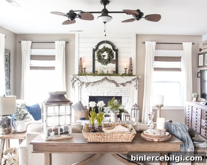 10 Farmhouse Living Room Ideas to Inspire Your Space 12 A Pretty Farmhouse Living Room from Bless'er House | 10 Stunning Farmhouse Living Rooms