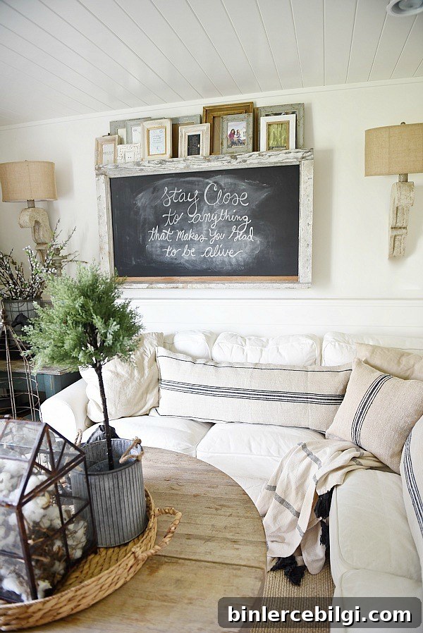 10 Farmhouse Living Room Ideas to Inspire Your Space 7 Textured Farmhouse Living Room from Liz Marie Blog | 10 Stunning Farmhouse Living Rooms