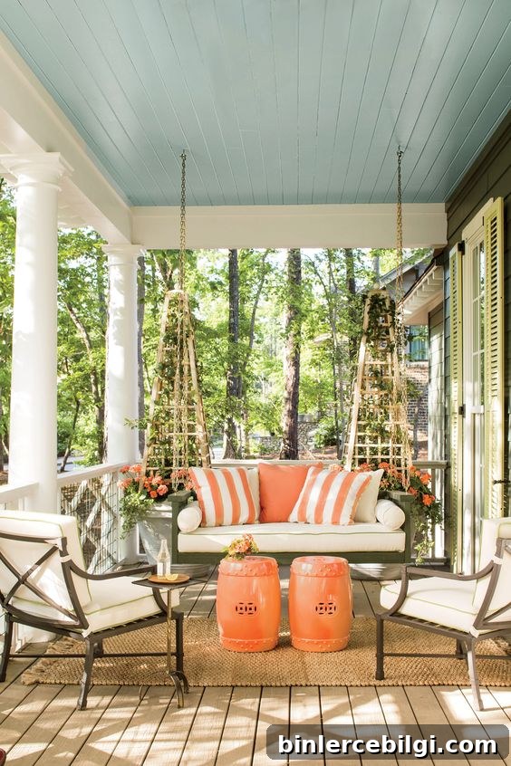 Inspiring Front Porch Decor Ideas to Boost Curb Appeal 10 Porch seating with coastal touches