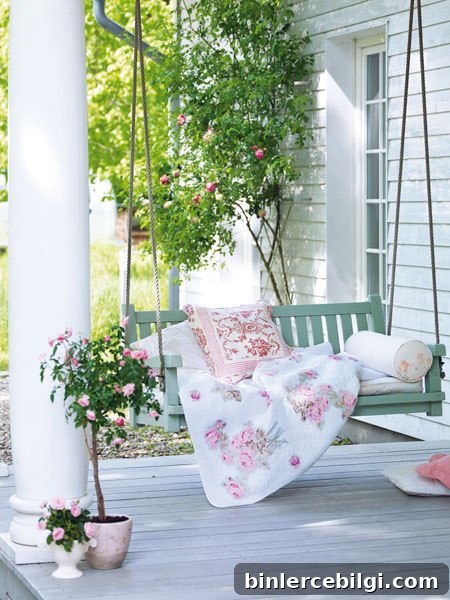 Inspiring Front Porch Decor Ideas to Boost Curb Appeal 6 Robin's egg blue porch swing