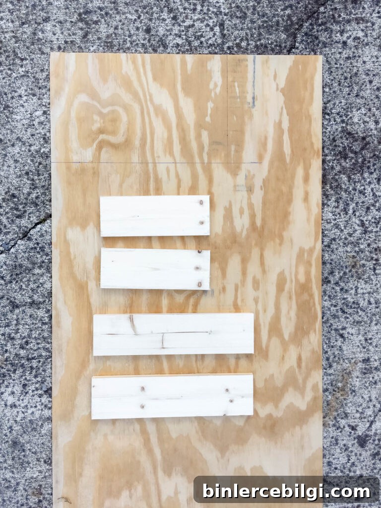 pieces for making the form for the DIY concrete tray