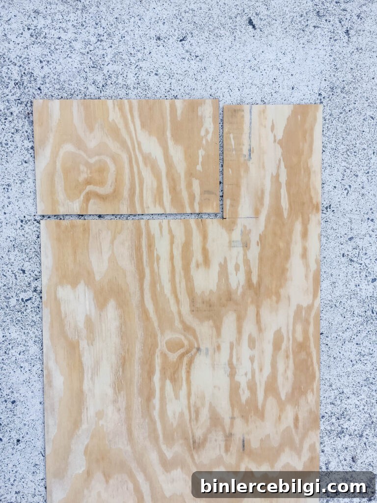 pieces for making the form for the DIY concrete tray