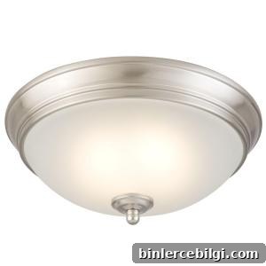 Old flush mount light on the ceiling