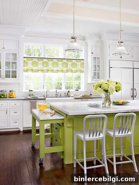 A Chartreuse Kitchen Island