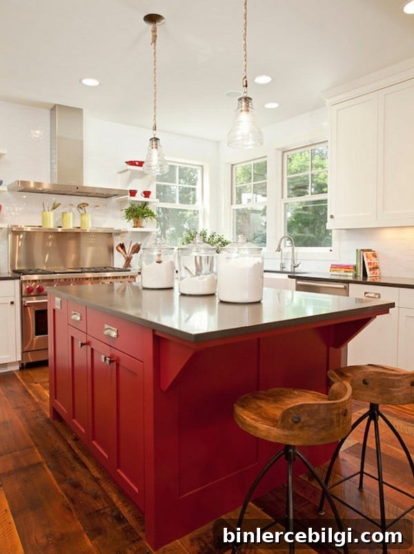 Caliente by Benjamin Moore kitchen island