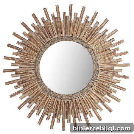 10 Large Round Mirrors That Transform Any Room 12 Canyon Starburst Round Mirror from Pier 1 | 10 Large Round Mirrors We Love!