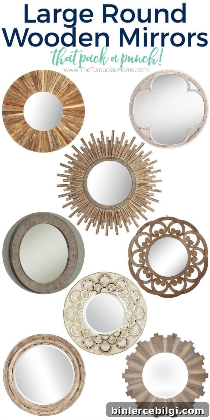 10 Large Round Mirrors That Transform Any Room 13 Love these large round mirrors! They are gorgeous and make a huge statement!