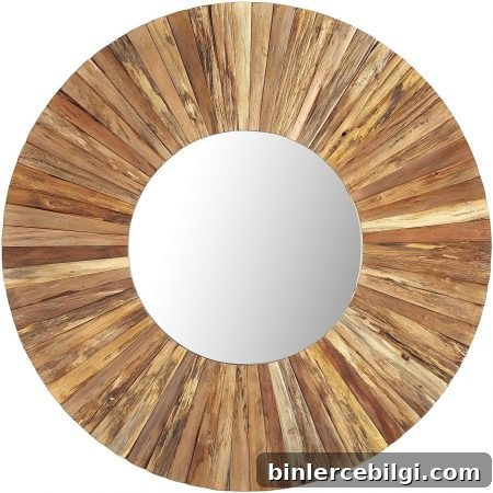 10 Large Round Mirrors That Transform Any Room 8 Eternal Natural Wood Framed Round Mirror from Pier 1 | 10 Large Round Mirrors We Love!