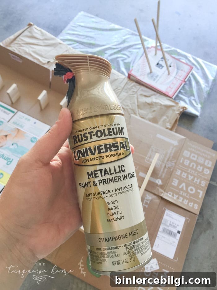 I sprayed down my Ikea Spice Racks with champagne mist spray paint to make the cutest (and cheapest!) bookshelves! 