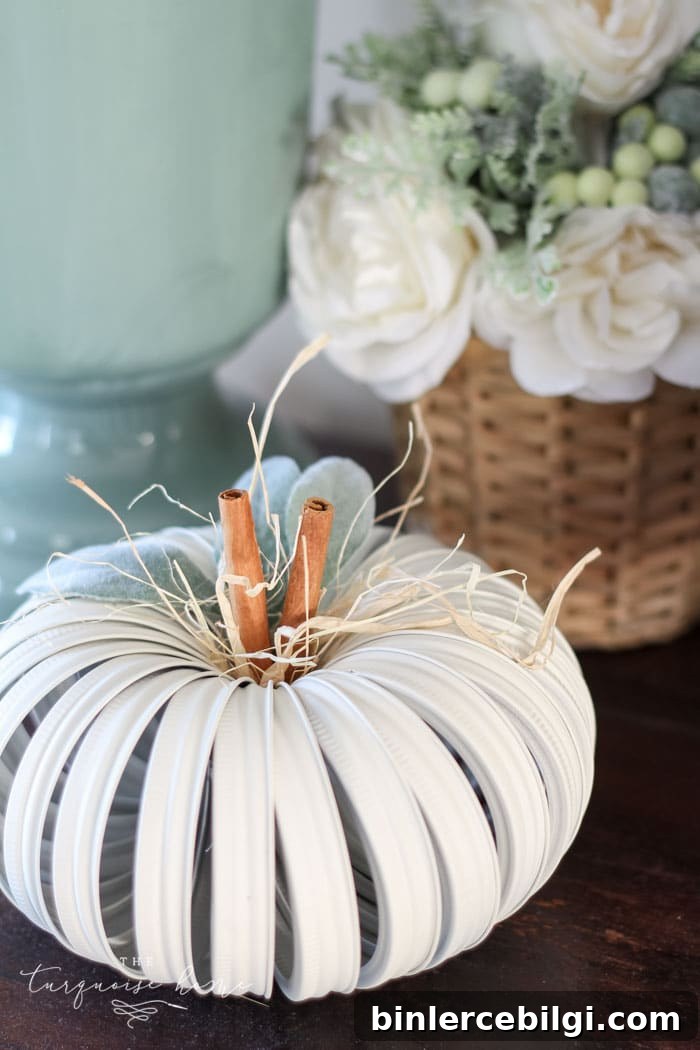  mason jar lid pumpkin craft
