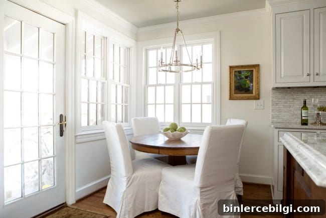 Lovely White Dove Paint Color in a Kitchen Nook | Top Favorite White Paint Colors