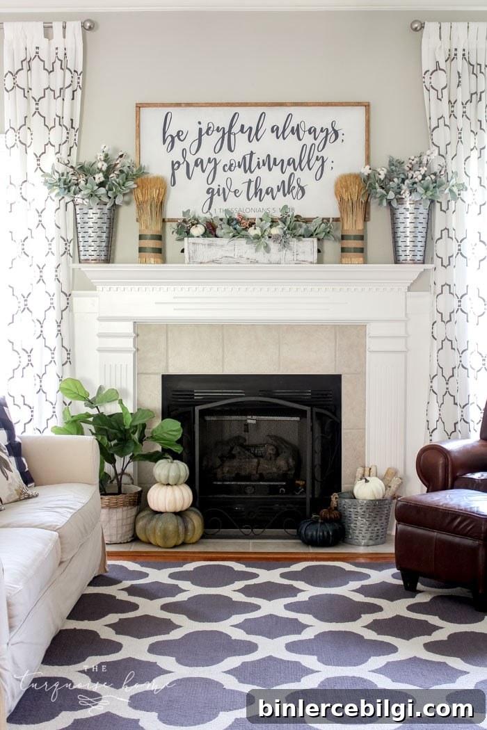 Love these simple tips for decorating for fall!! Simple farmhouse fall mantel with a DIY wooden sign 