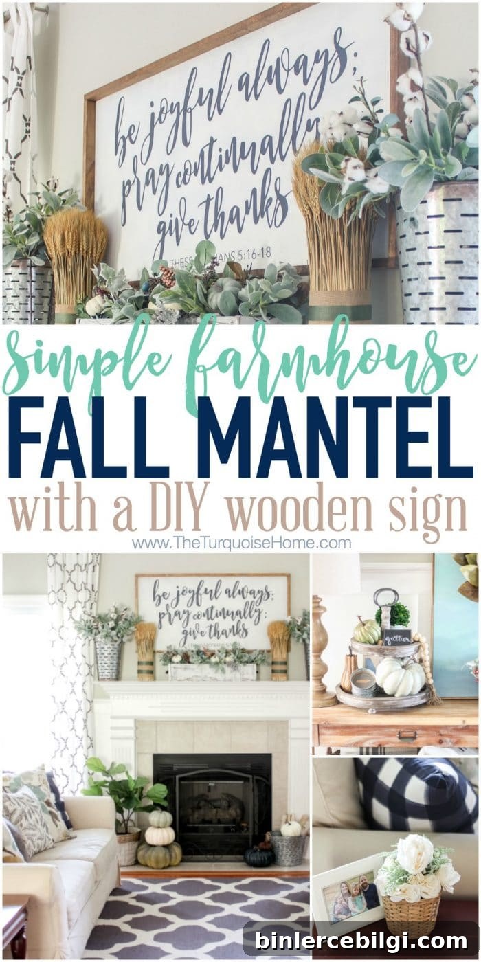 Love these simple tips for decorating for fall!! Simple farmhouse fall mantel with a DIY wooden sign