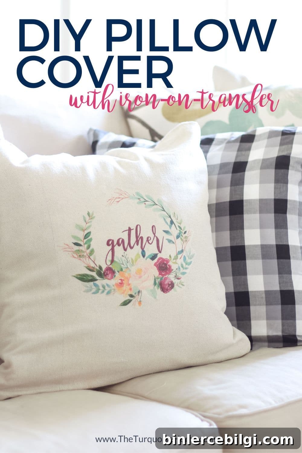 DIY Pillow Cover with Iron-on Transfer