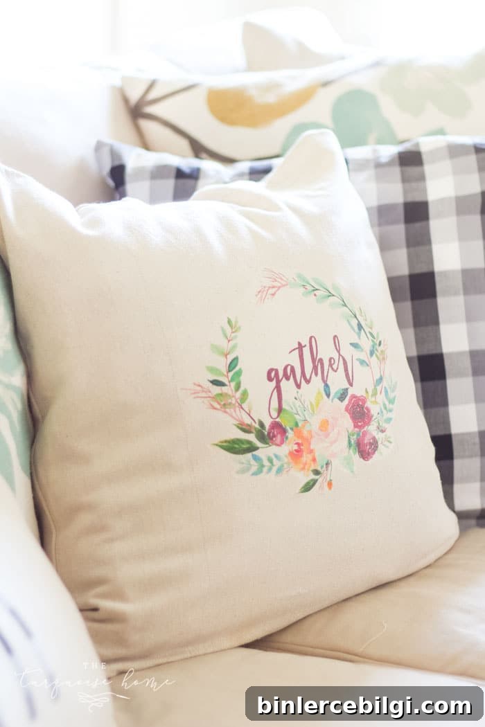 What?!? The cutest pillow is made from a free printable and some iron on transfer paper.