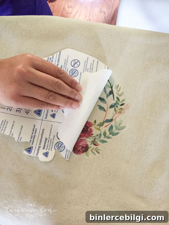 Iron On Transfer Paper makes customizing a pillow cover super easy! LOVE how this turned out!!
