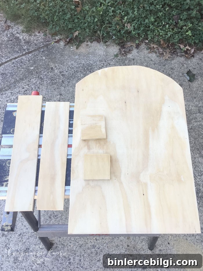 Cut pieces for the DIY Lighted Pumpkin Candy Holder