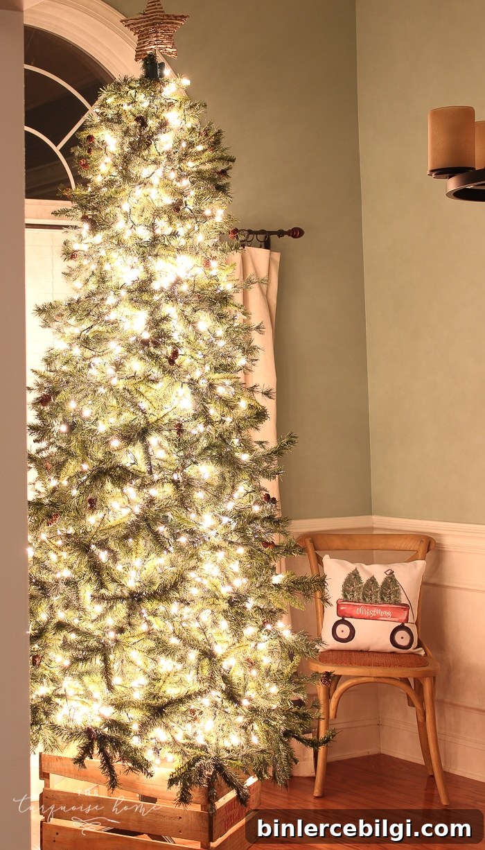 How to put lights on a Christmas tree so that it glows