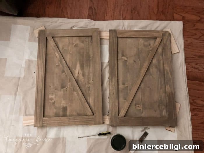 DIY Sliding Door Farmhouse Buffet | Making the sliding barn doors