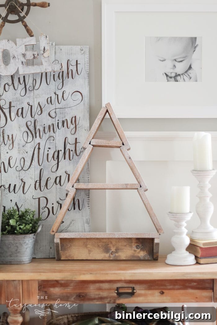 The most adorable DIY snowy Christmas Tree Shelf lends itself to the perfect spot for an advent calendar. LOVE it!!