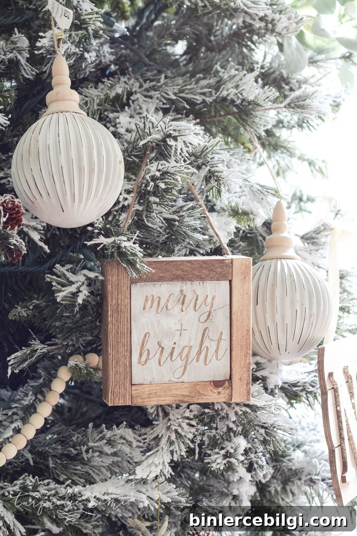 Create a simple wooden sign with a cute saying and create a rustic, farmhouse Christmas look for cheap!