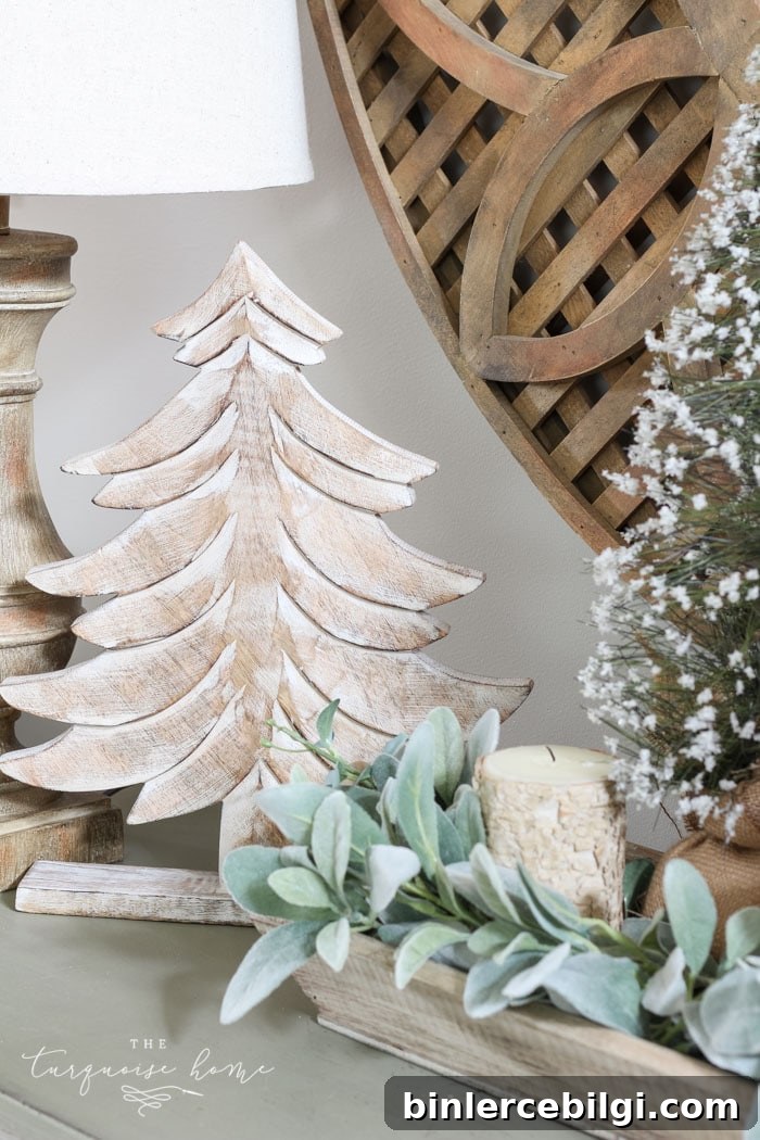 A neutral Christmas entry way - not too fussy or fancy!