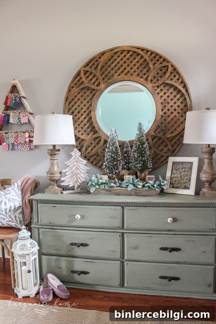A neutral Christmas entry way - not too fussy or fancy!
