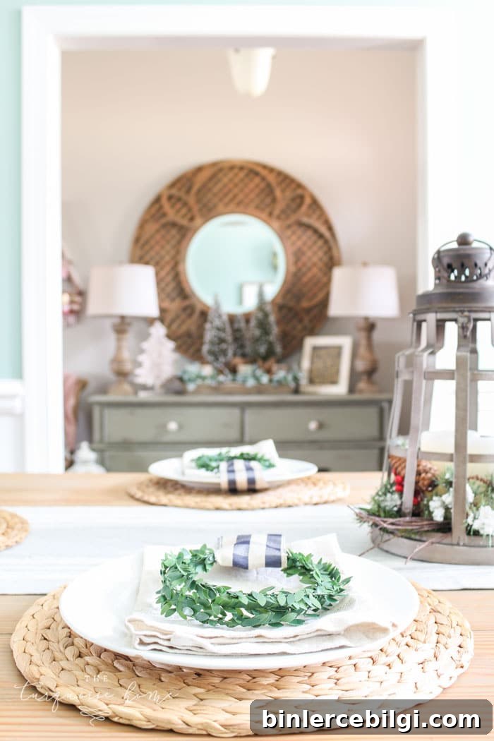 A neutral Christmas entry way - not too fussy or fancy!