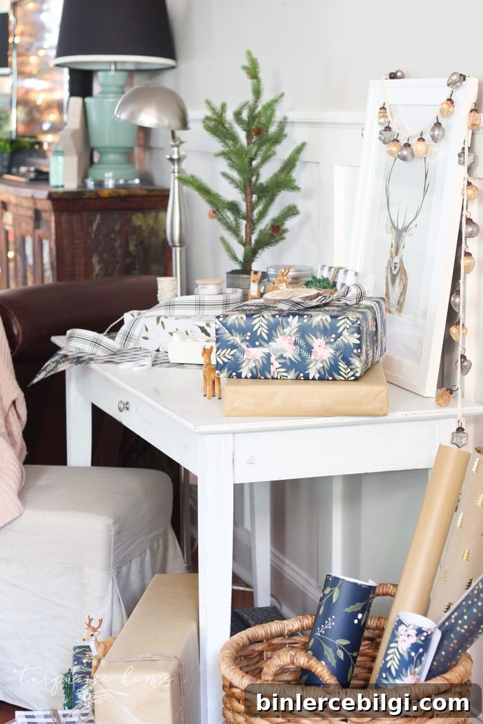 A Christmas Gift Wrapping Station + Simple Gift Wrapping Tips