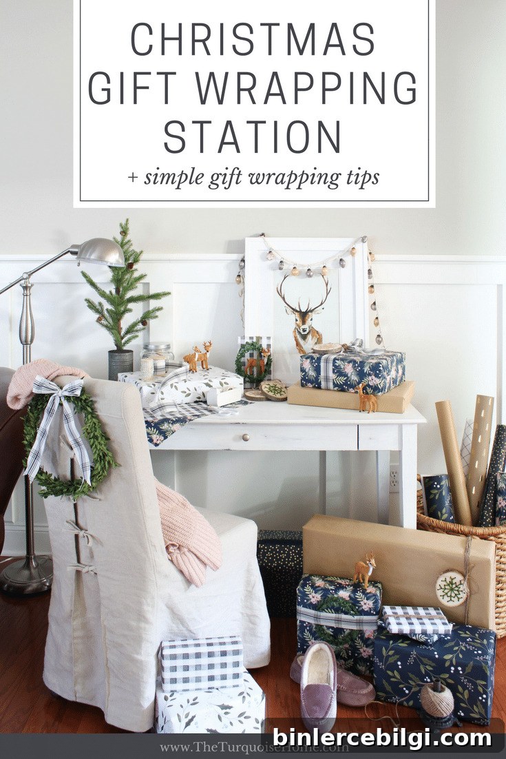 A Christmas Gift Wrapping Station + Simple Gift Wrapping Tips