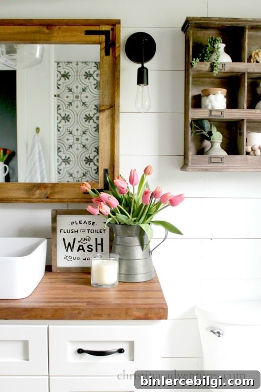 Farmhouse Bathroom Essentials: Key Design Elements 11 Vintage-inspired farmhouse bathroom makeover