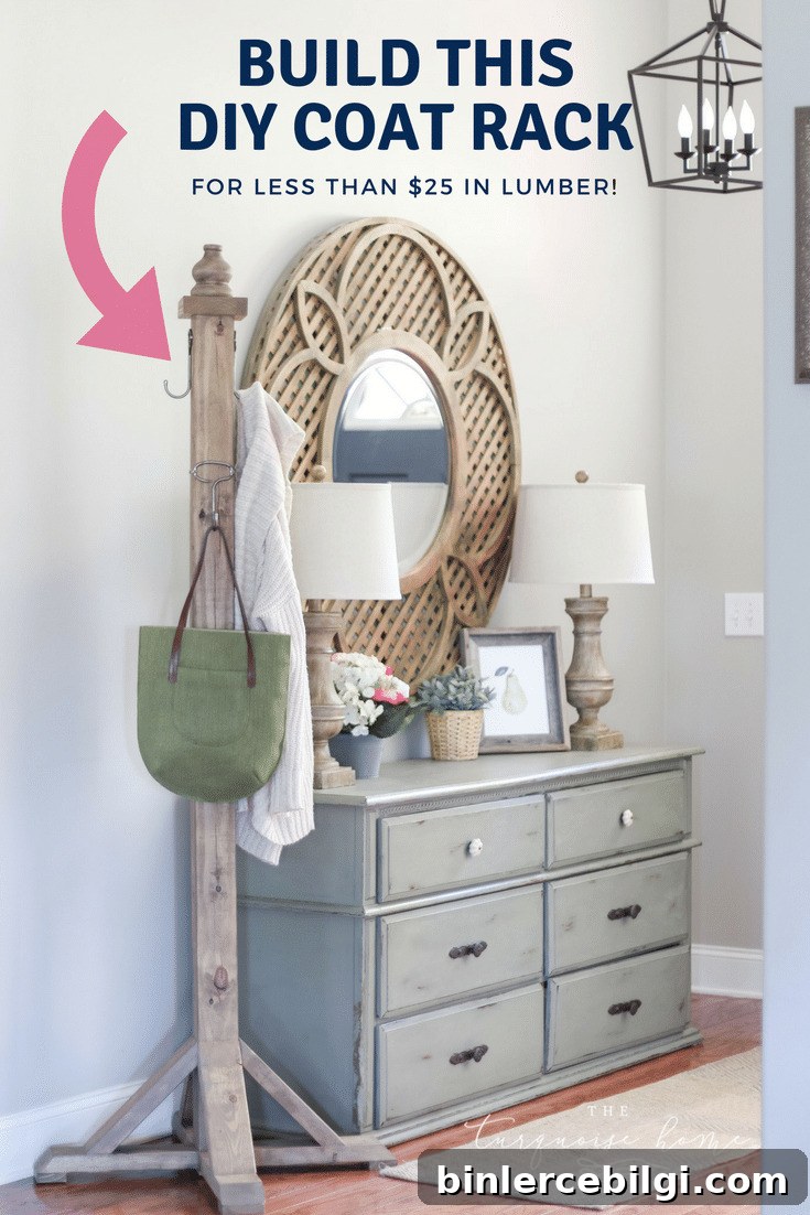 DIY Wooden Coat Rack: Step-by-Step Build Guide 14 How to build your own DIY Coat Rack! Super easy and less than $25 in lumber! A perfect first building project! #buildyourownathome #diyproject #diy #buildlikeagirl
