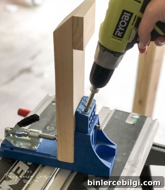 DIY Wooden Coat Rack: Step-by-Step Build Guide 7 Add Kreg Jig holes to the legs of the DIY Coat Rack.
