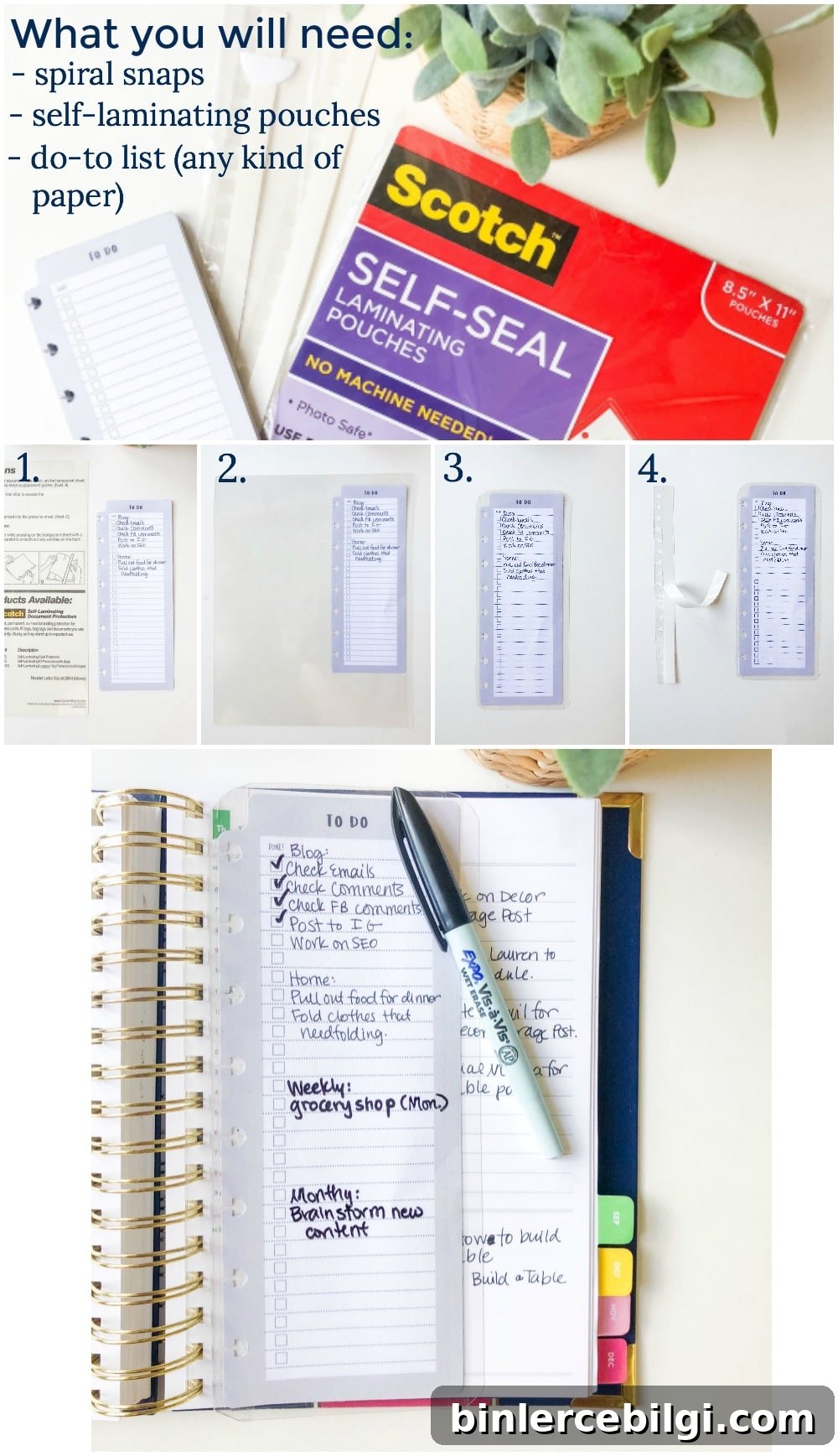 My to-do list hack for Emily Ley's Simplified Planner. LOVE this laminated to-do list bookmarker. 