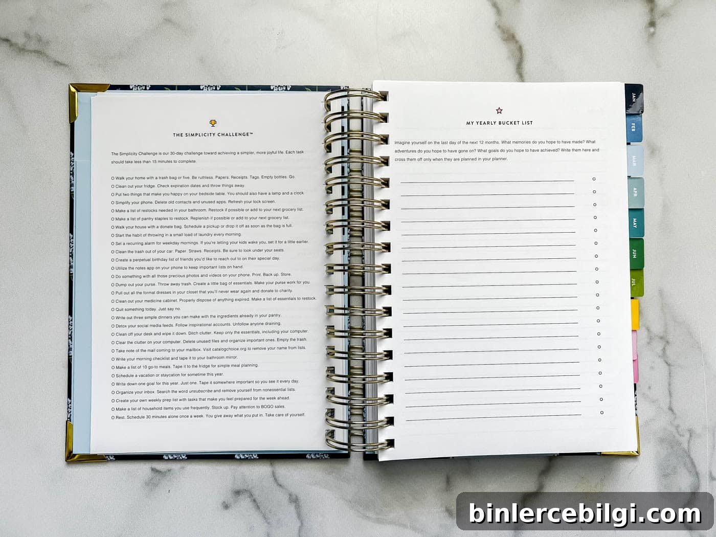 simplicity challenge pages in simplified planner