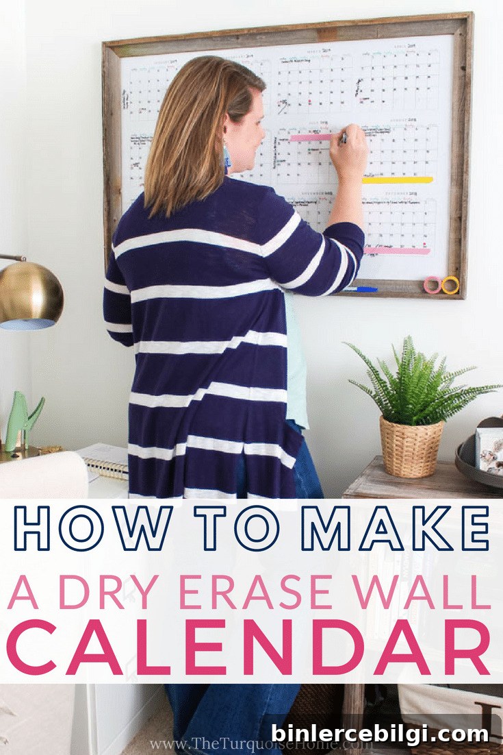 Framed dry erase yearly calendar