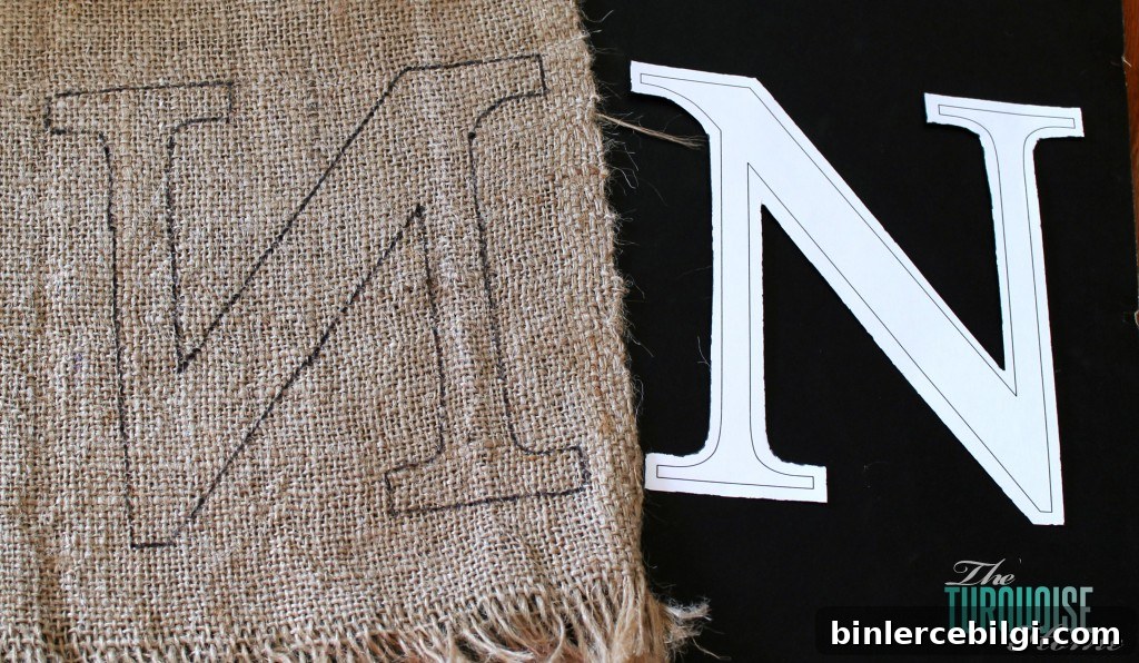 Burlap Monogram Cut Out